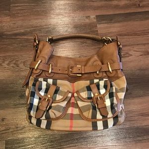 Burberry Leather Bucket Crossbody Bag